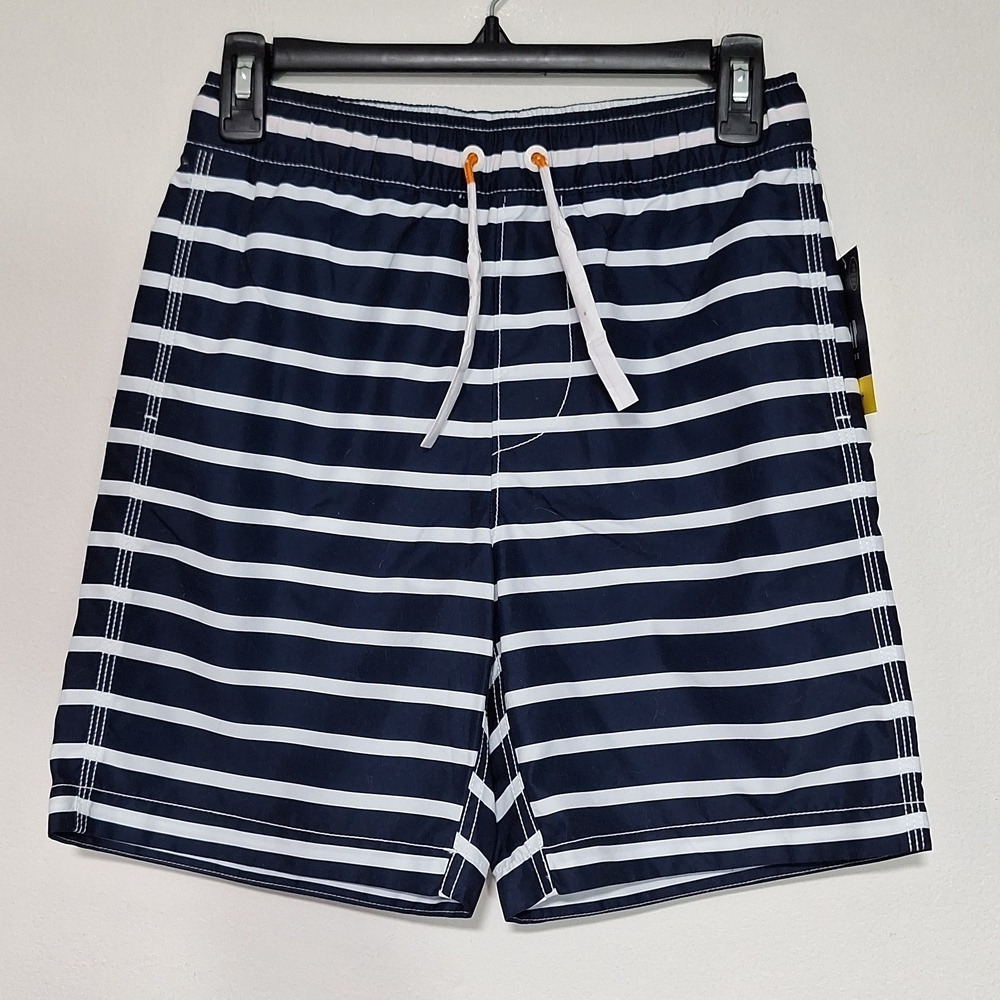 GAP Kids Navy and White Striped Swim Shorts